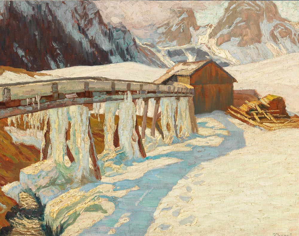 Зимен пейзаж с мелница