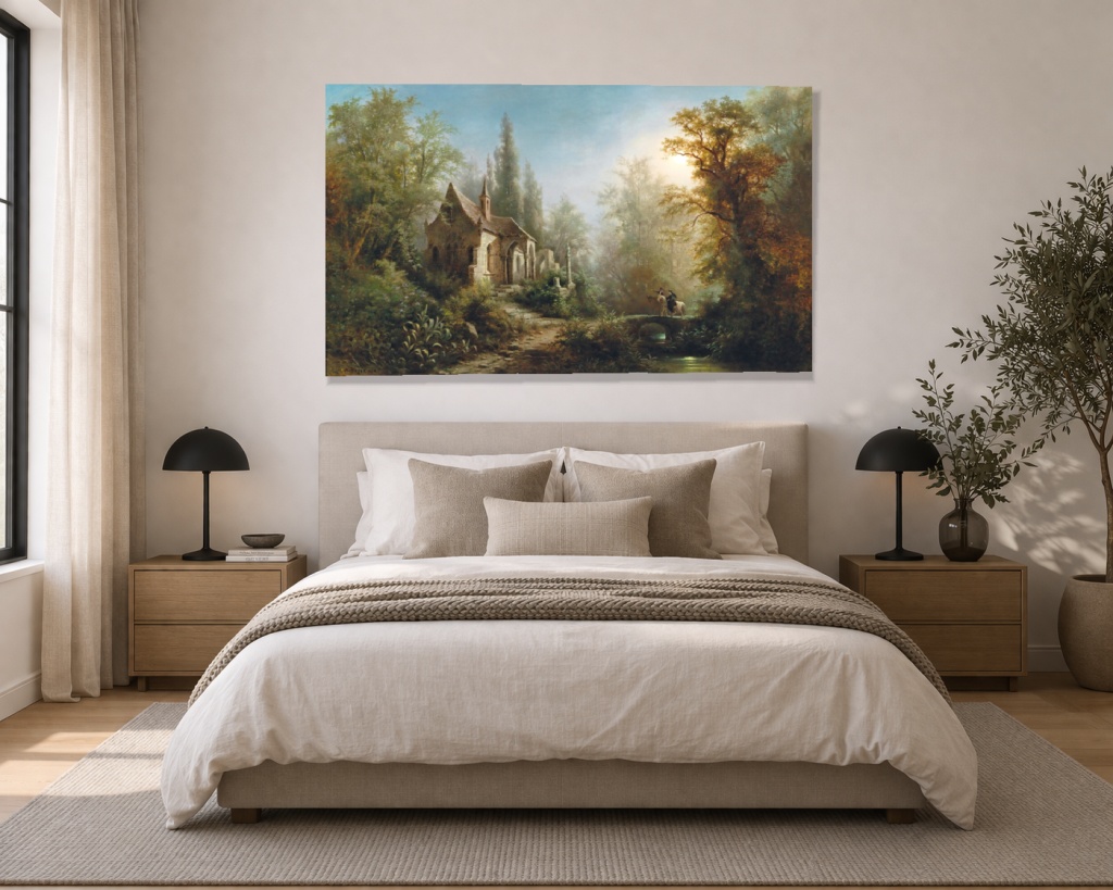 Лунна нощ над параклис и ездачи - Image 3