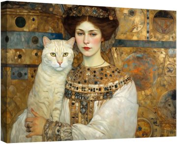 Портрет на жена с котка