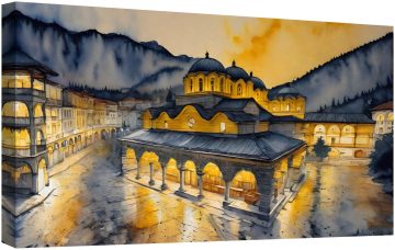 Рилски манастир през нощта