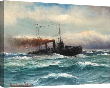 Торпеден кораб  в бурно море 1916