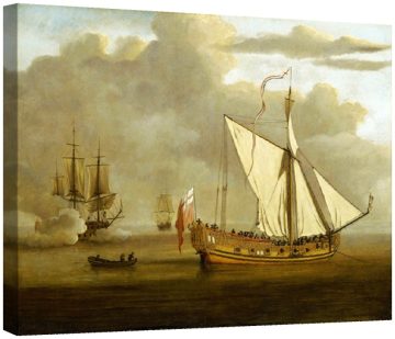 Английската яхта „Портсмут“ на котва 1675