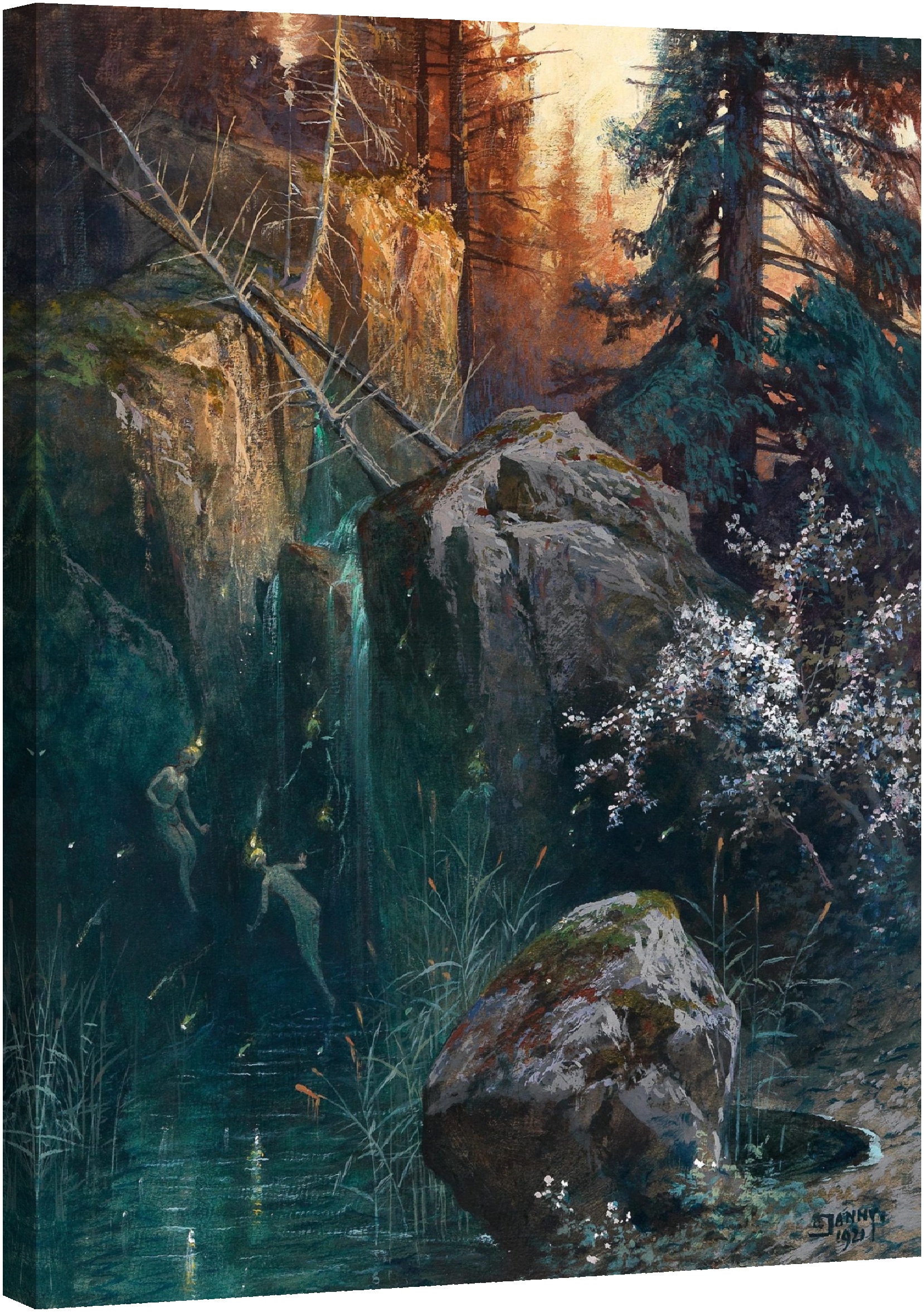 Нимфи на водопад в гората, 1920 г.