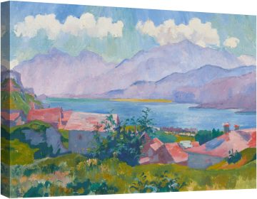 Изглед към езерото Силс от Каполаго, 1927 г.